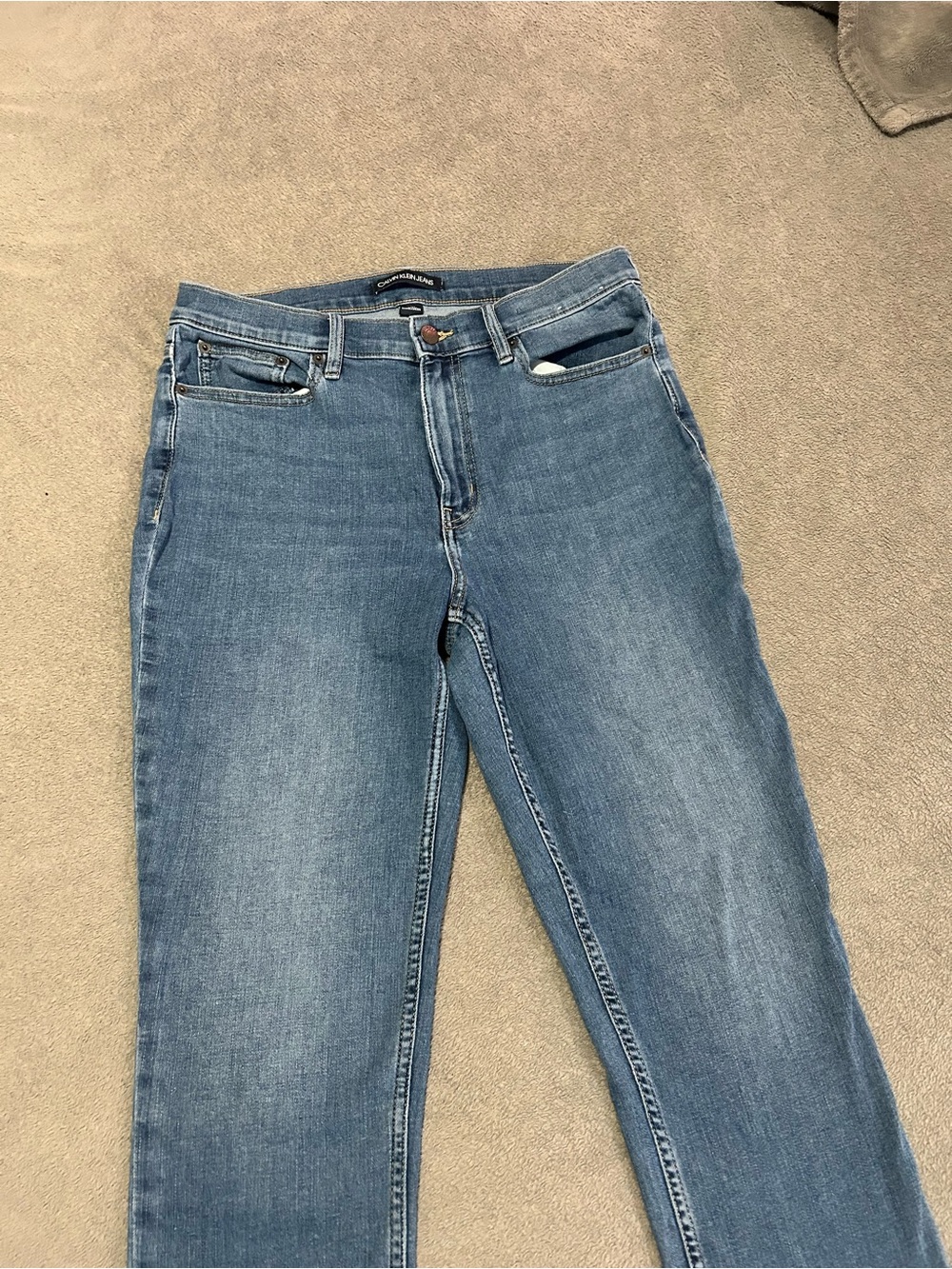 Calvin Klein Jeans Straight Leg Jeans - Medium Blue Wash - Picture 2 of 5